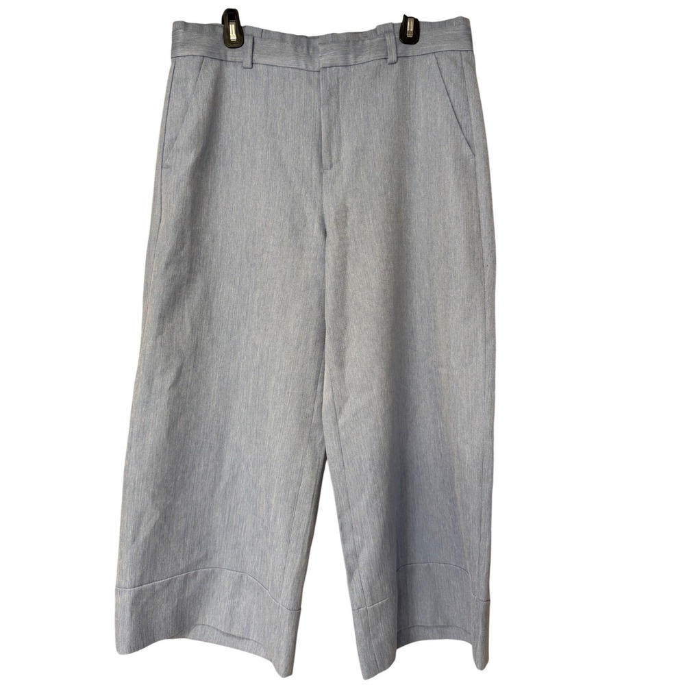 Banana Republic Blake Light Blue Cropped Wide‎ Leg Pants Women's Size 12
